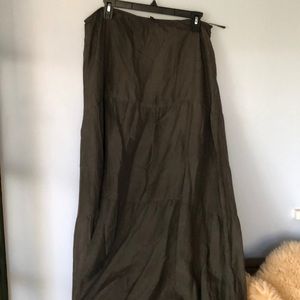 Woman’s skirt, M, 100%silk, dark olive color